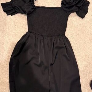 SHEIN Black Dress with Puff Sleeves